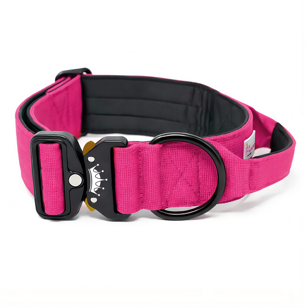 Collar Táctico Rojo para Perros con Asa de Control | Su MajesPet