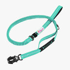 Correa antitirones amortiguadora para perros Marcha Imperial color turqueza, con mango acolchado, mango de control, mosqueton 360 y hebilla para cinturon de seguridad