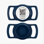 Placa de identificación inteligente Mi Nombre Es para mascotas, de silicona azul con código QR y soporte para AirTag